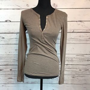 H & M Button Front Long Sleeve T-Shirt